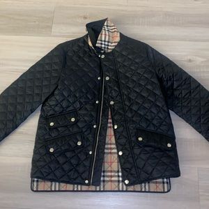 Big kids black Burberry coat